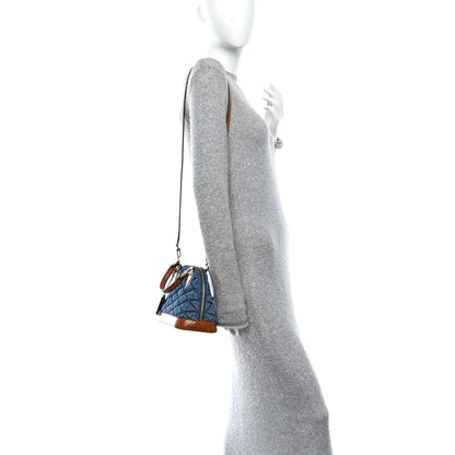 Louis Vuitton Denim Calfskin Reverse Monogram Malletage Alma BB Blue 2 of 12