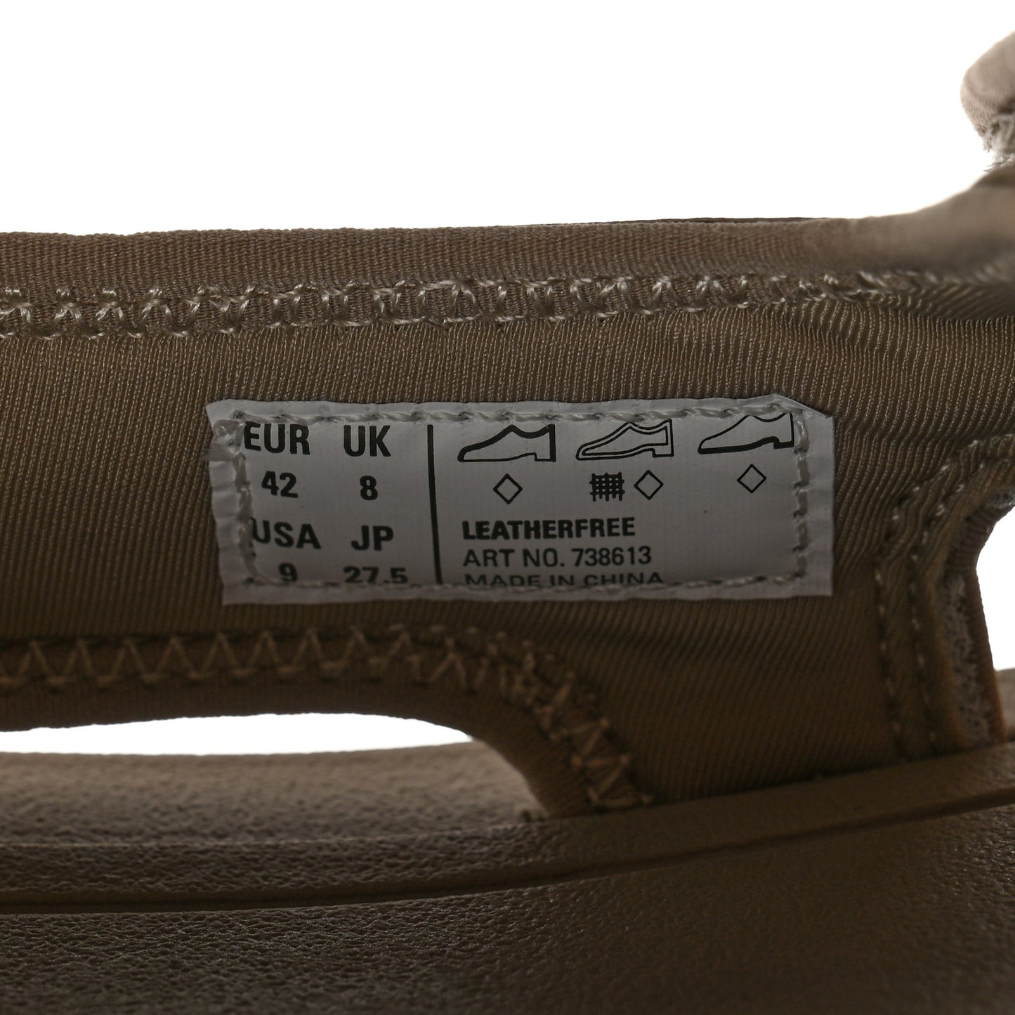 Fake Leather Mens Tourist Sandals 42 Taupe