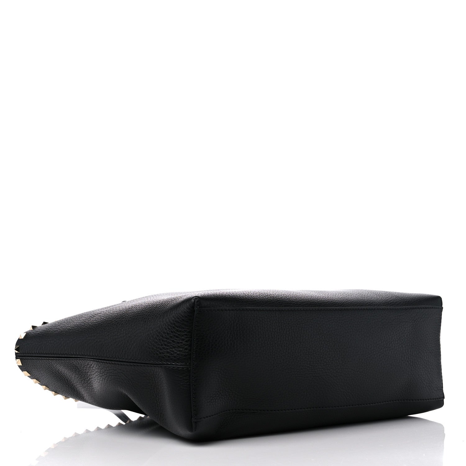 Valentino Garavani Grained Calfskin Rockstud Shoulder Tote Black 4 of 10