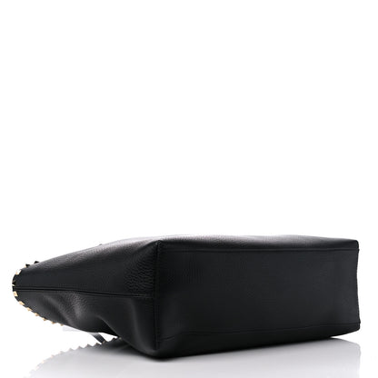 Valentino Garavani Grained Calfskin Rockstud Shoulder Tote Black 4 of 10