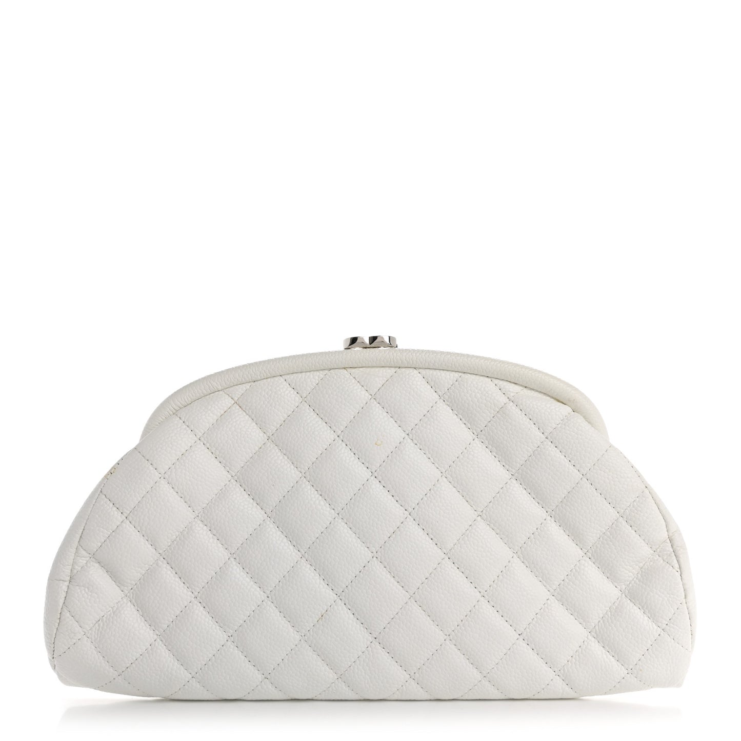 Caviar Quilted Timeless Clutch White