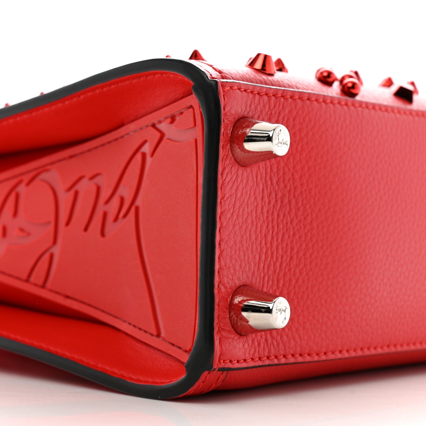 Calfskin Spikes Loubinthesky Mini Paloma Red