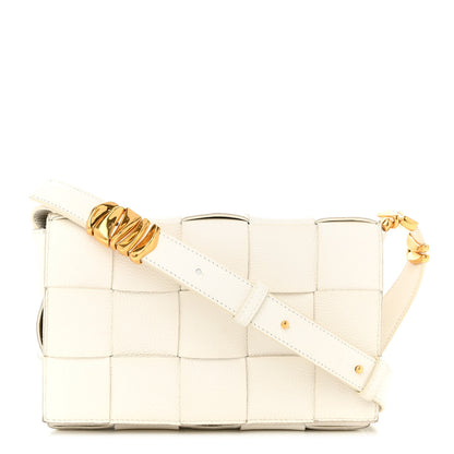 Bottega Veneta Grained Calfskin Maxi Intrecciato Cassette Crossbody Bag White 1 of 17
