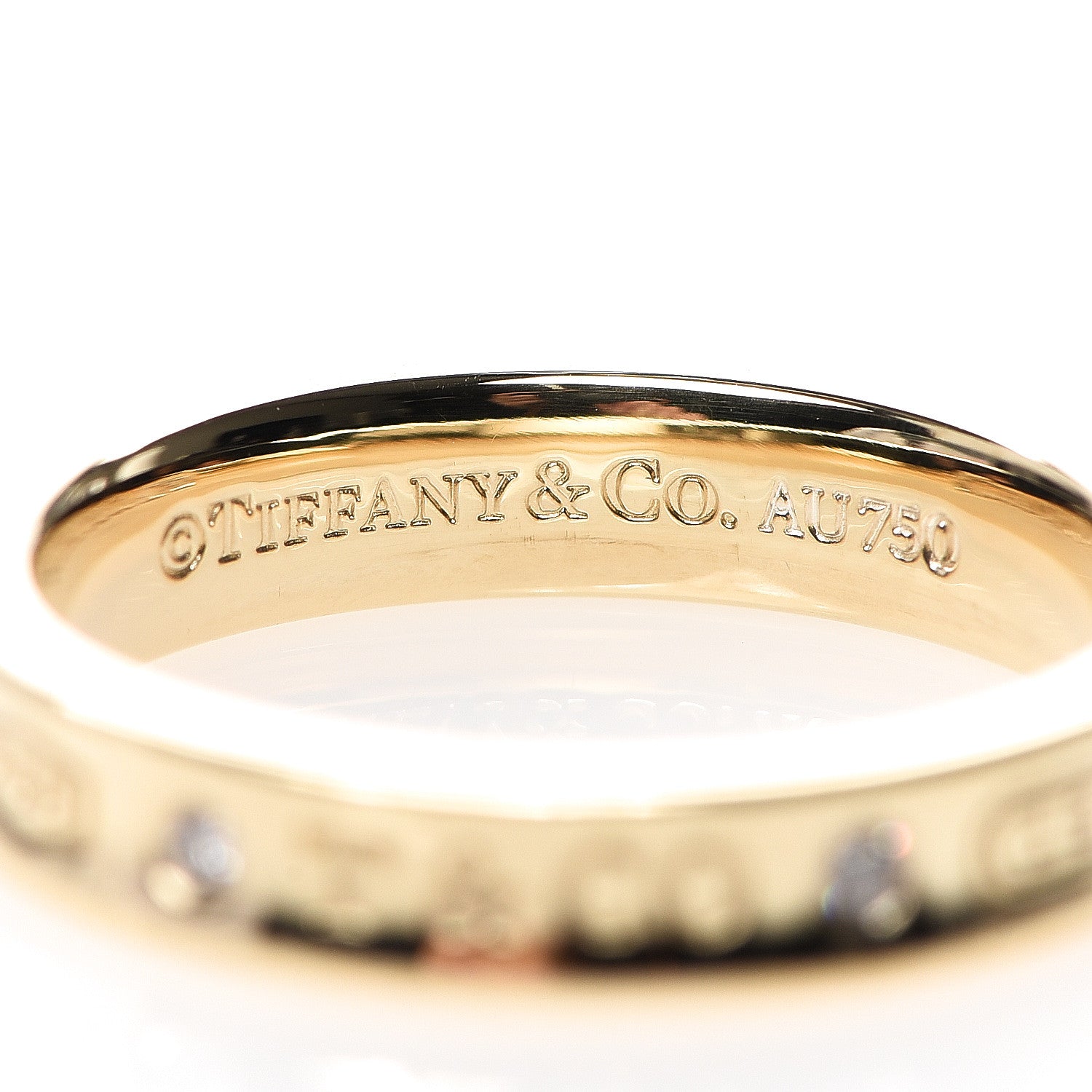 Tiffany 18K Yellow Gold Diamond Narrow 1837 Ring 54 7 3 of 3