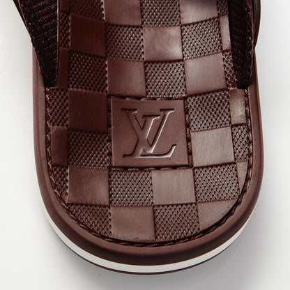 Louis Vuitton Mens Rubber Damier Keys Thong Sandals 6 Bordeaux 8 of 8