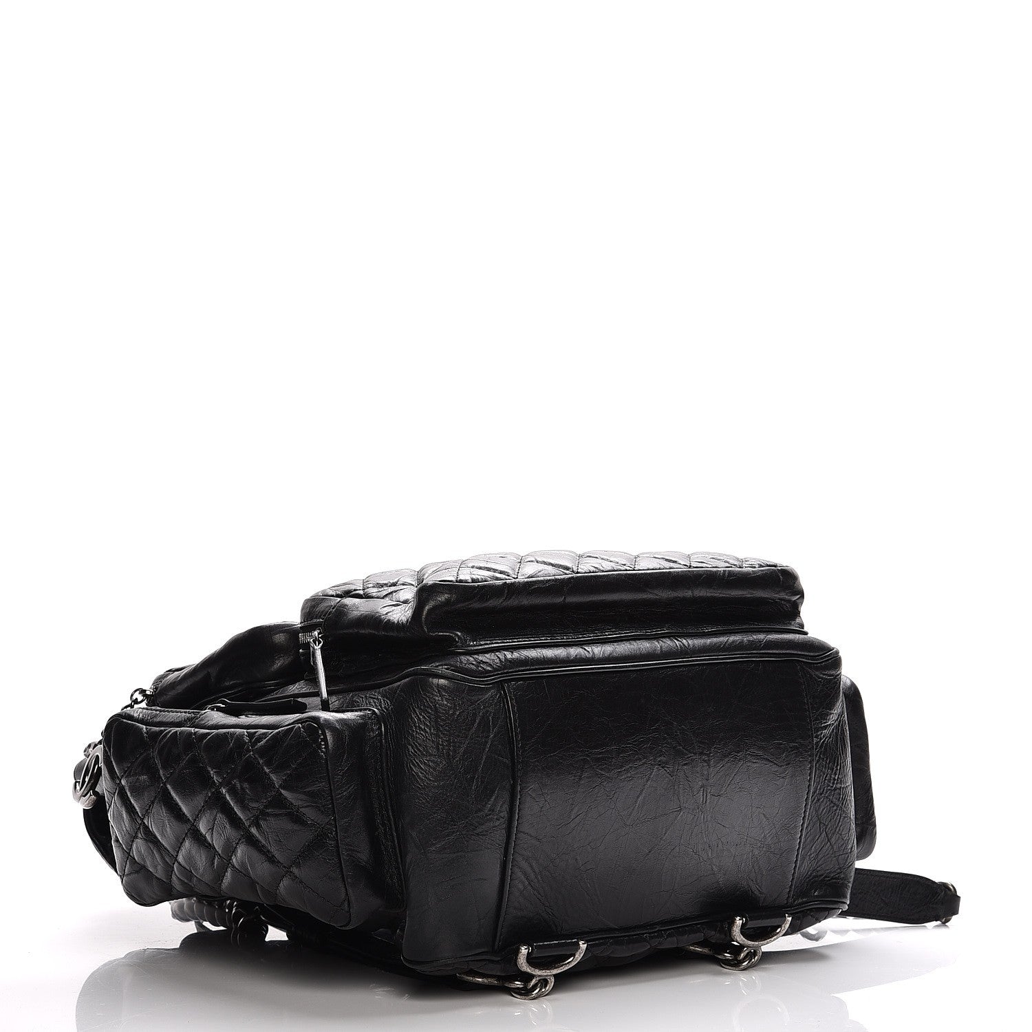Chanel Aged Calfskin Quilted Large Casual Rock Backpack Black 4 of 11
