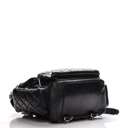 Chanel Aged Calfskin Quilted Large Casual Rock Backpack Black 4 of 11
