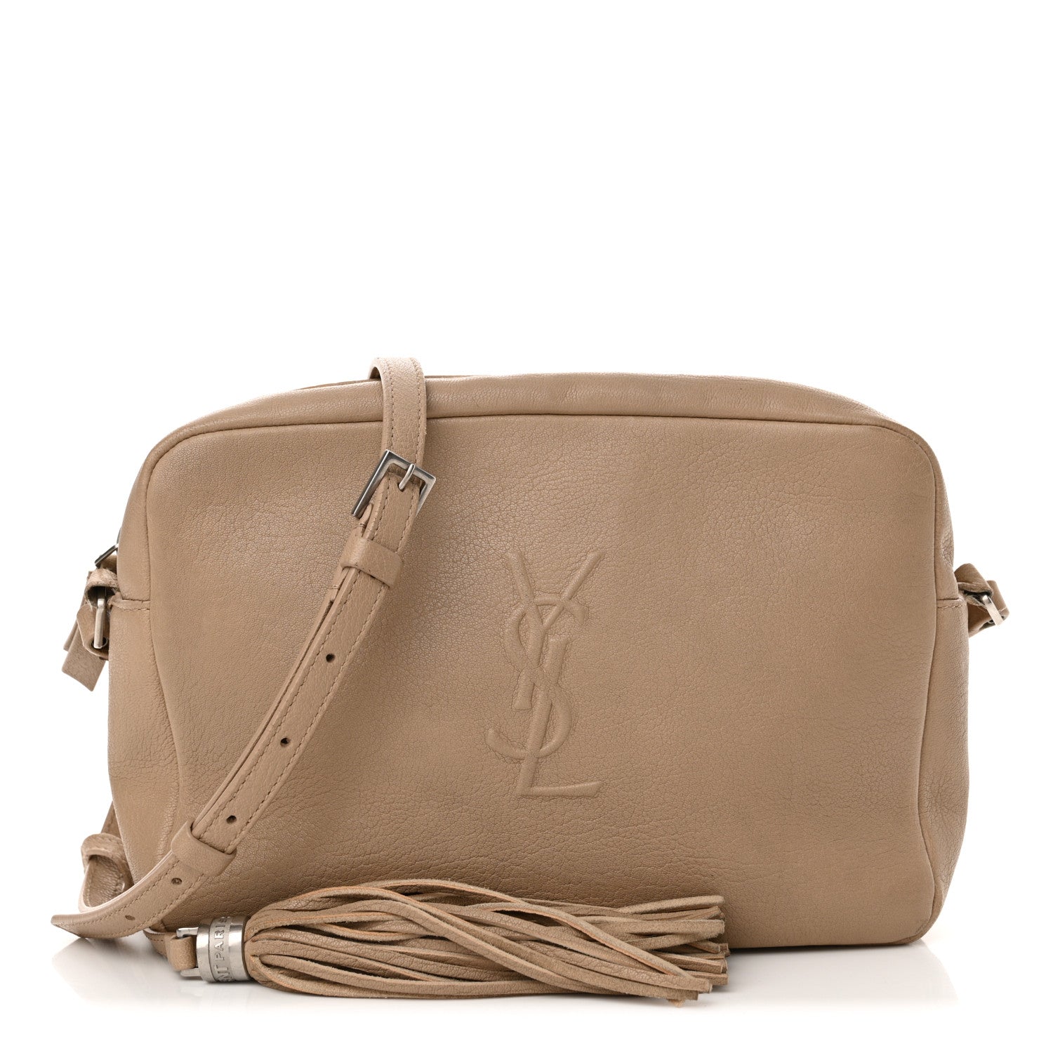 Saint Laurent Lambskin Monogram Small Lou Camera Bag Dark Beige 1 of 15