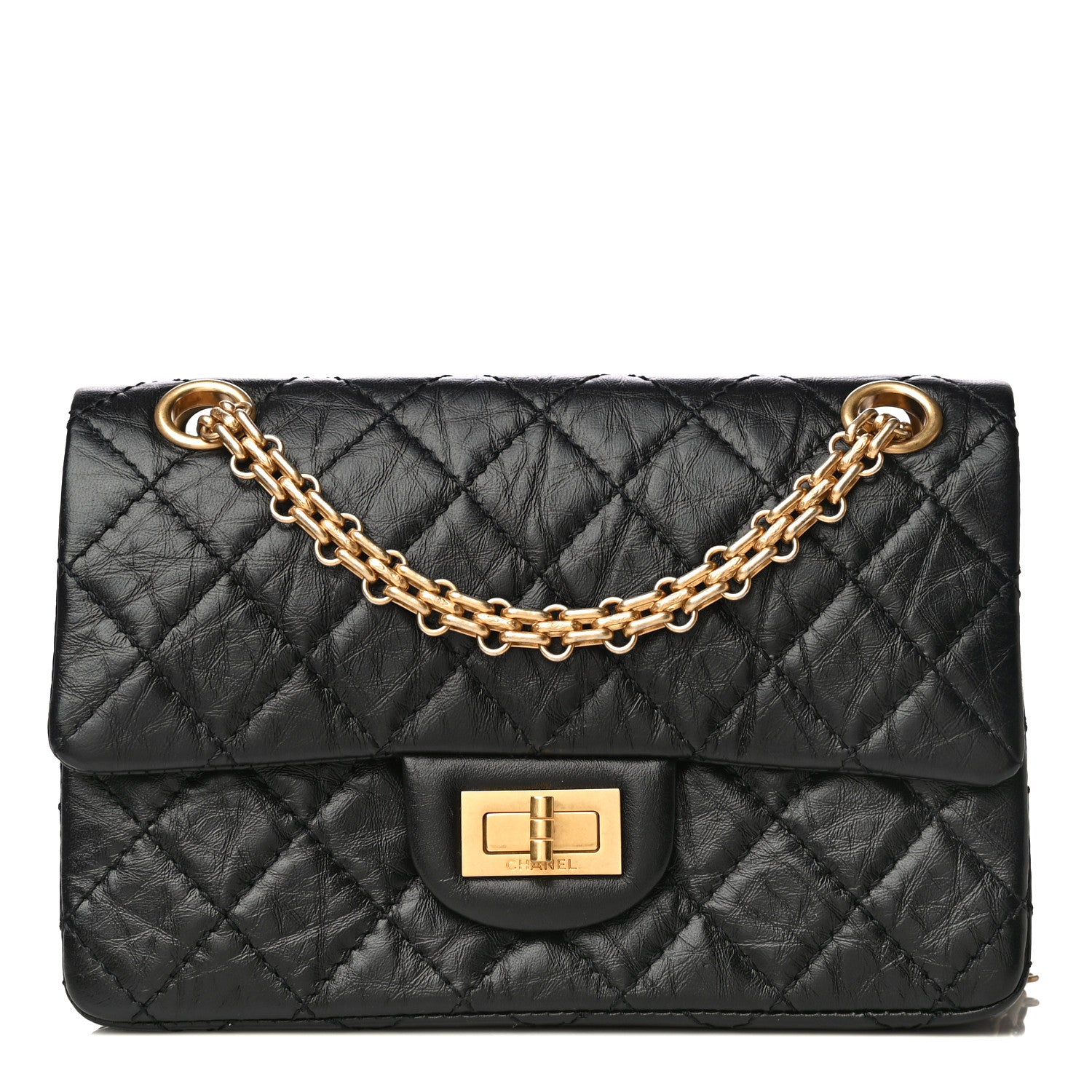 Chanel Aged Calfskin Quilted 2.55 Reissue Mini Flap Black 1 of 15