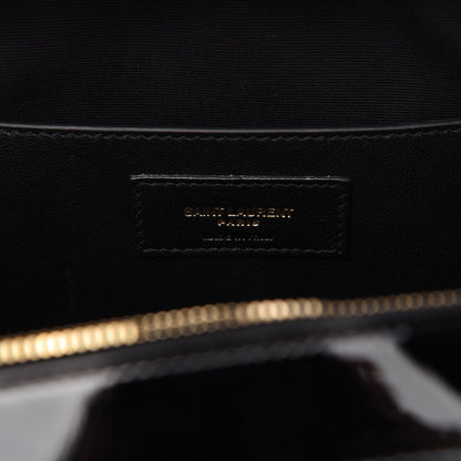 Saint Laurent Patent Matelasse Monogram Vicky Camera Bag Black 8 of 9