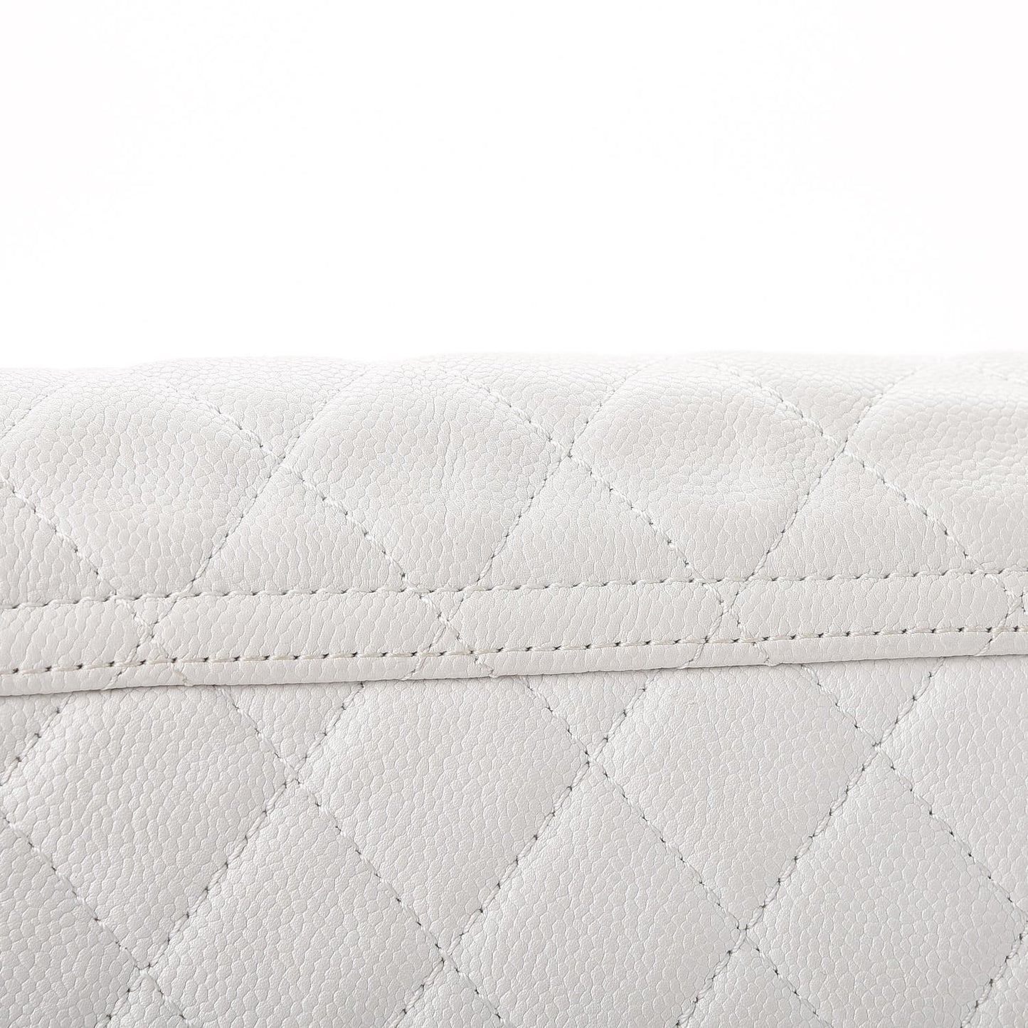 Caviar Quilted Timeless Accordion Flap White