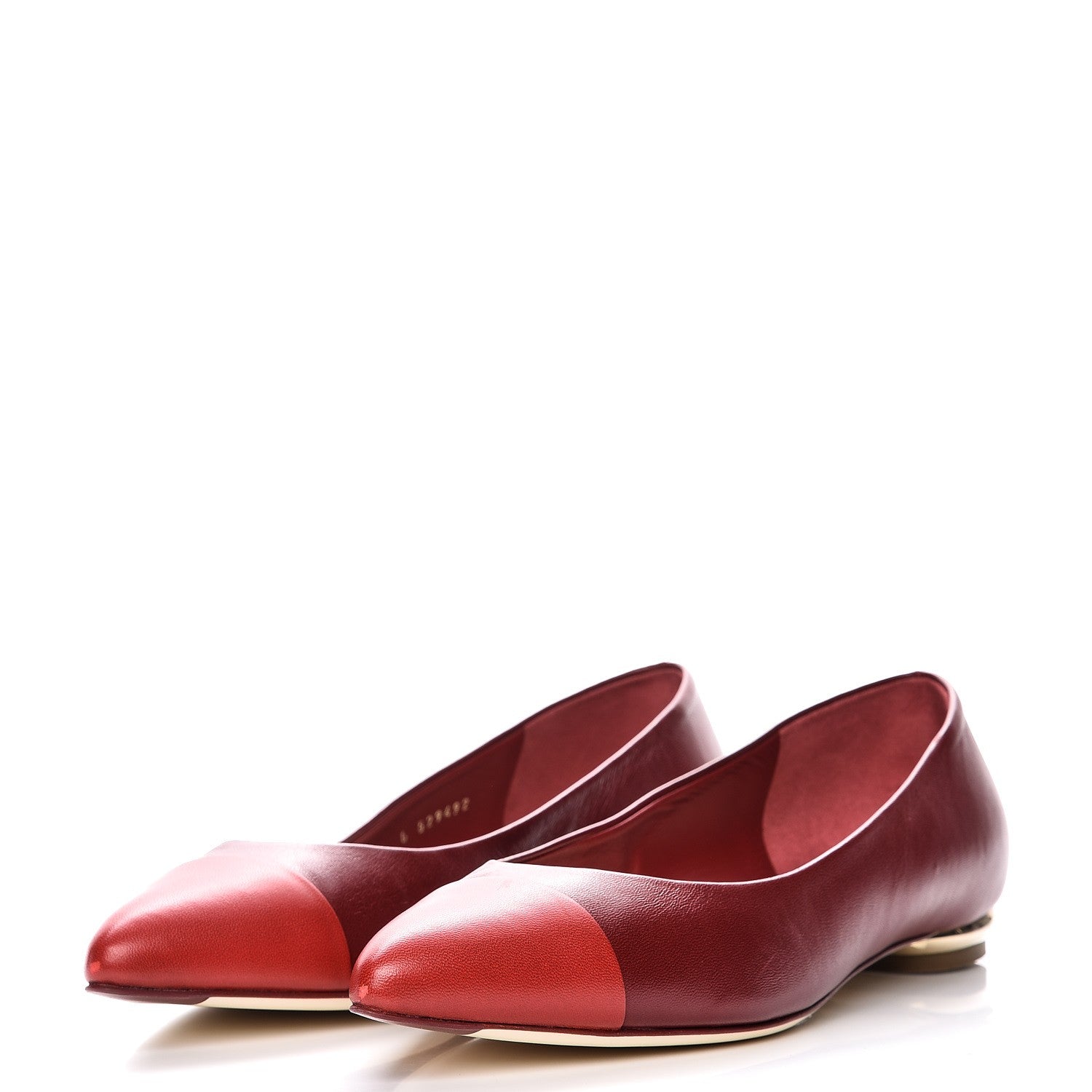 Chanel Lambskin Cap Toe Flats 40 Red 2 of 13