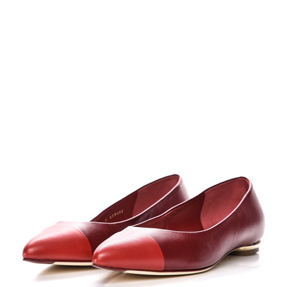 Chanel Lambskin Cap Toe Flats 40 Red 2 of 13