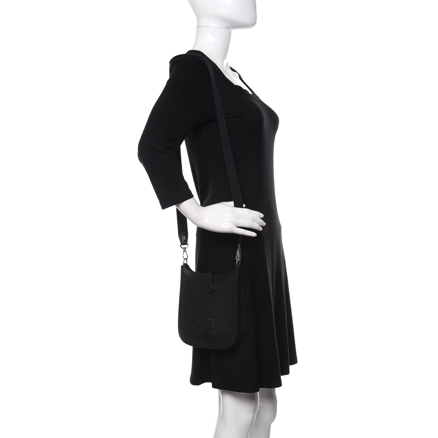 Hermes Taurillon Clemence Evelyne TPM Black 2 of 9