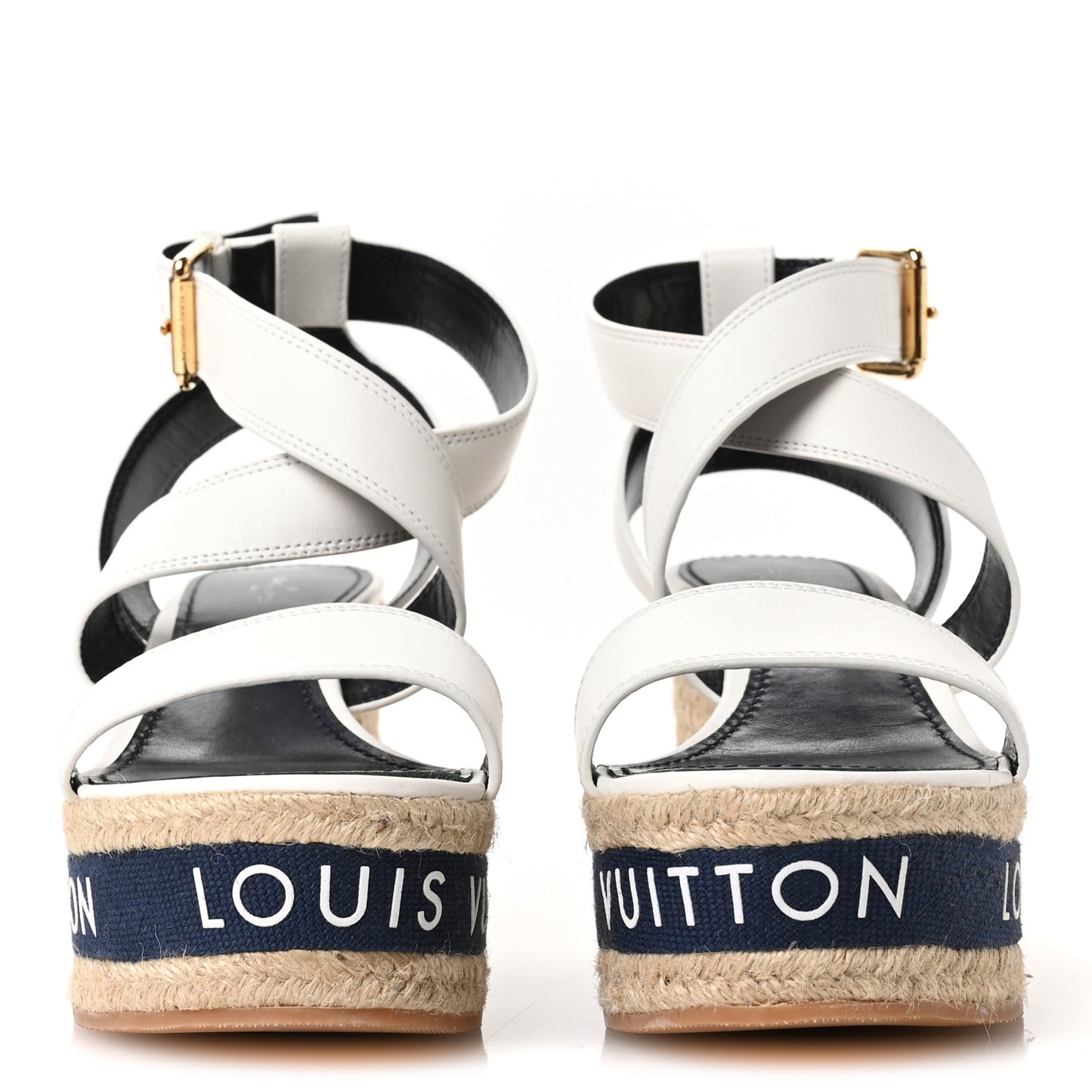 Calfskin Boundary Wedge Sandals 38 White