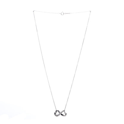 Tiffany 18K White Gold Diamond Paloma Picasso Double Loving Heart Necklace 3 of 7