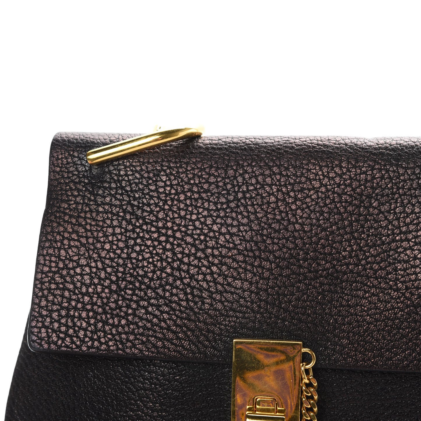 Grained Lambskin Drew Shoulder Bag Black