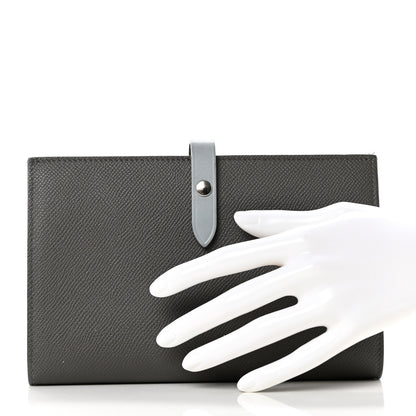Celine Grained Calfskin Large Multifunction Strap Wallet Grey 2 of 8