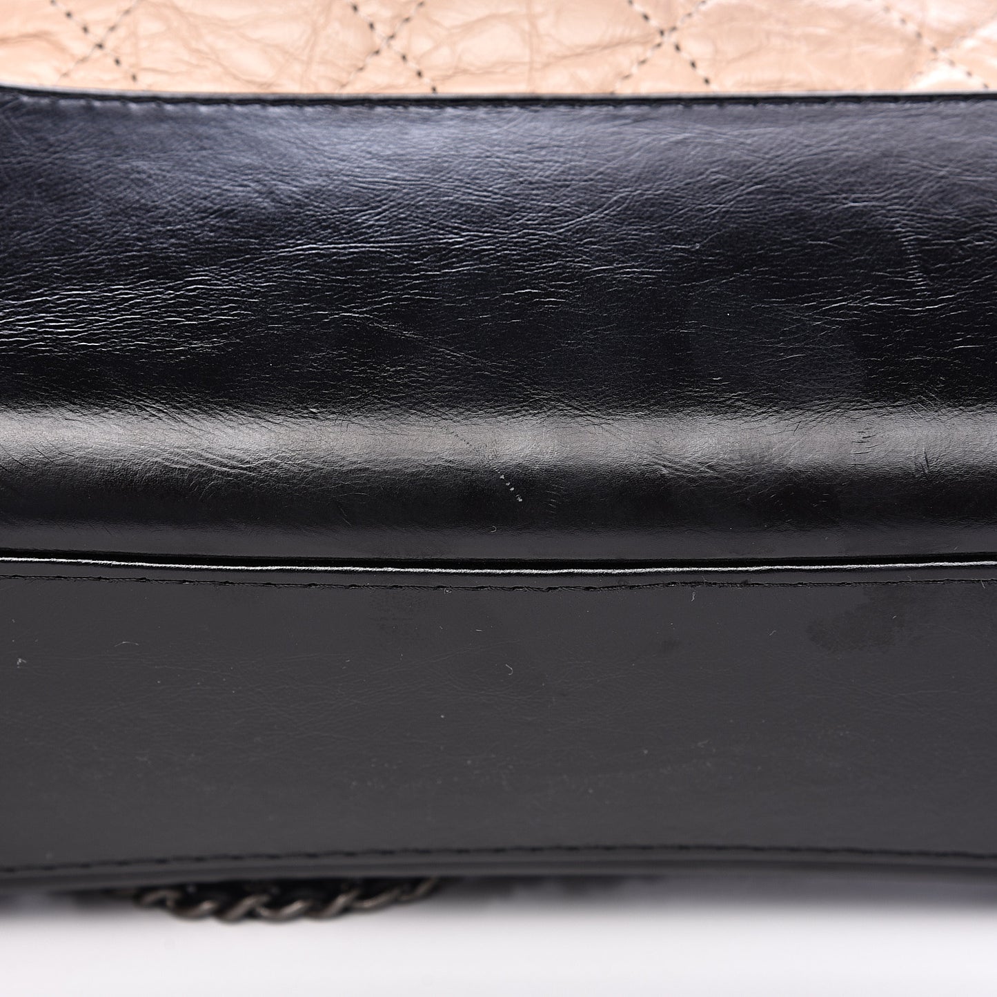 Aged Calfskin Quilted Medium Gabrielle Hobo Beige Black
