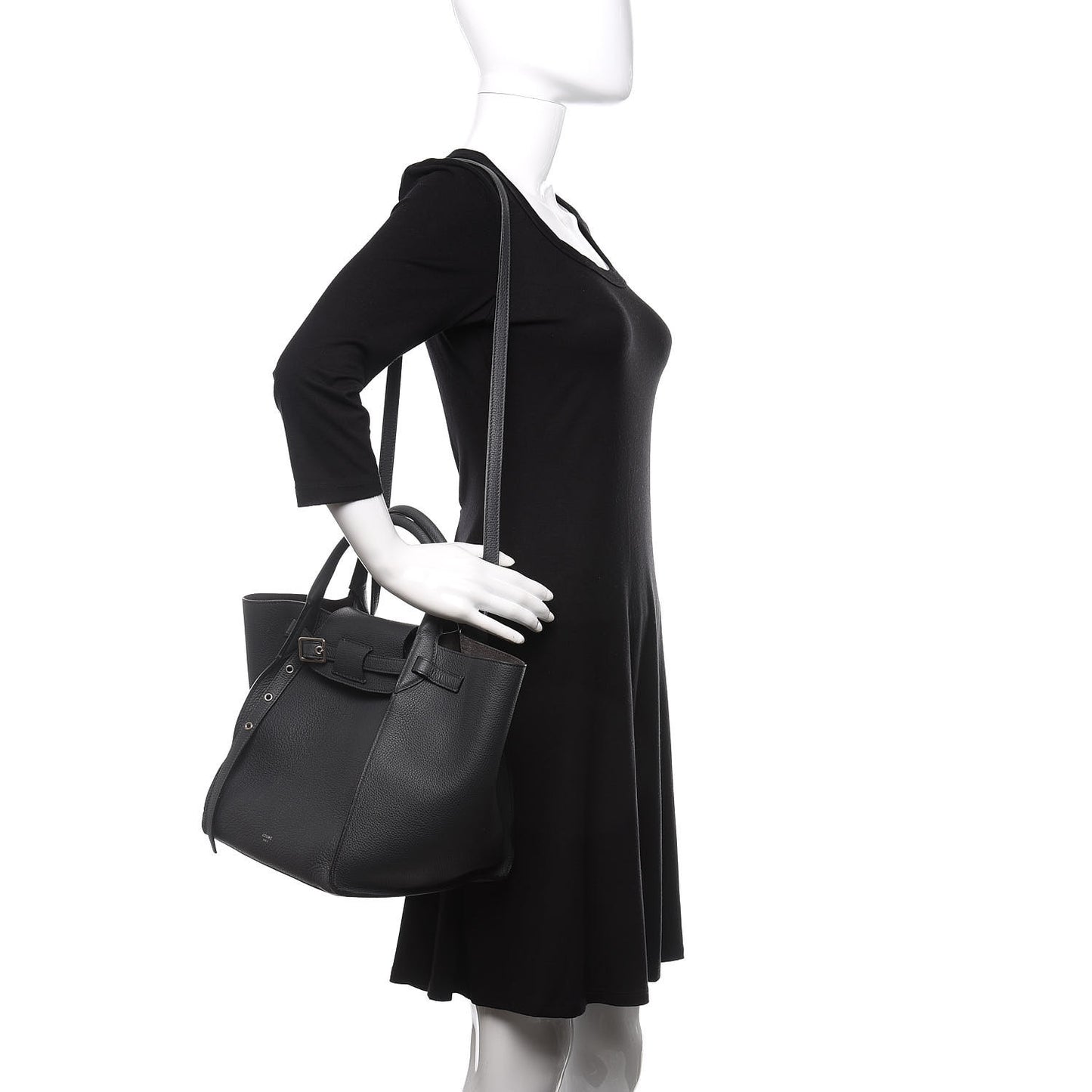 Supple Grained Calfskin Small Big Bag Anthracite