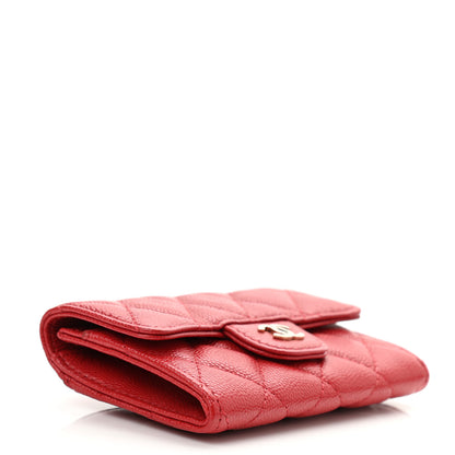 Chanel Caviar Quilted Flap Card Holder Wallet Red 4 of 9
