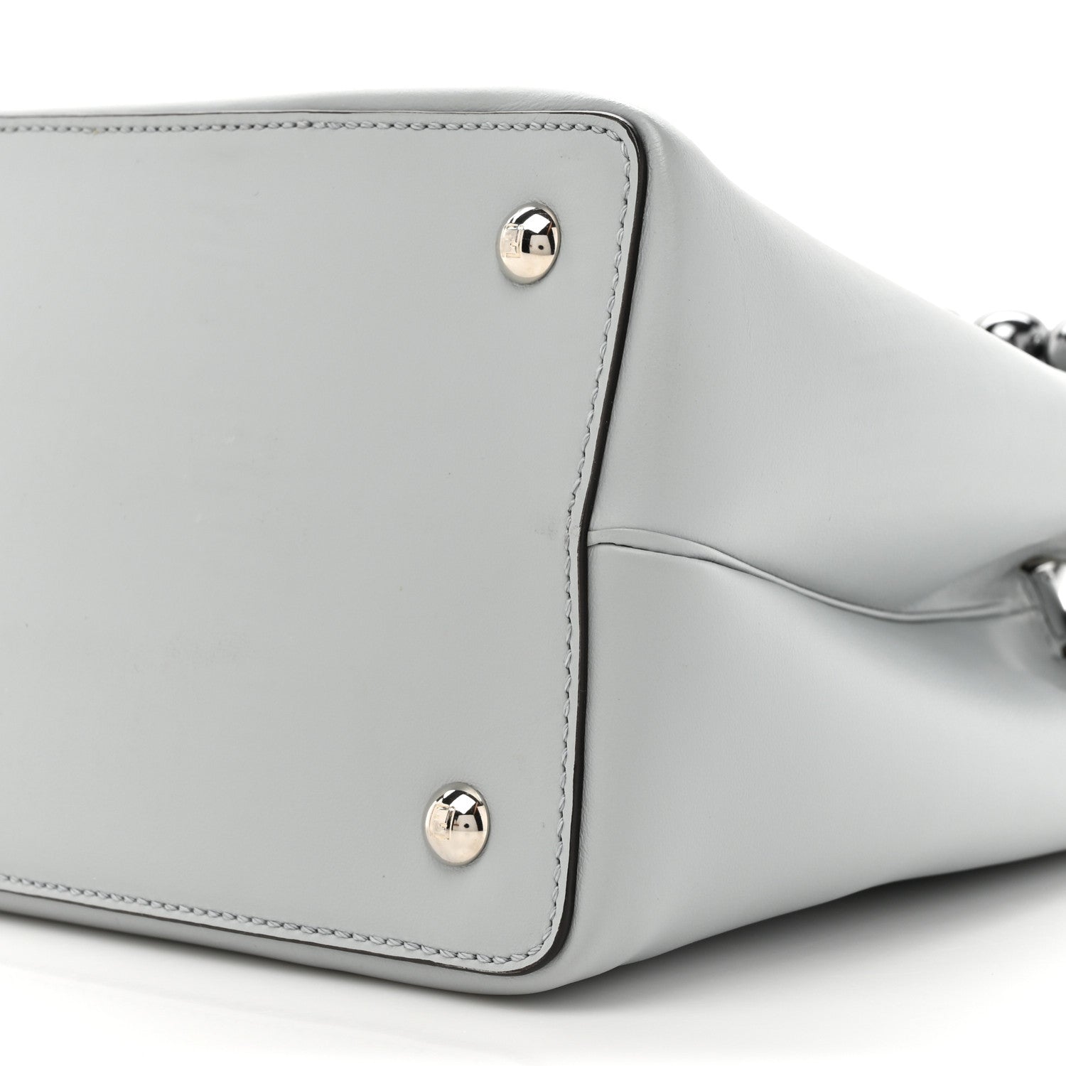 Fendi Vitello Liberty Pearl Petite 2Jours Tote Grigio Perla 10 of 12
