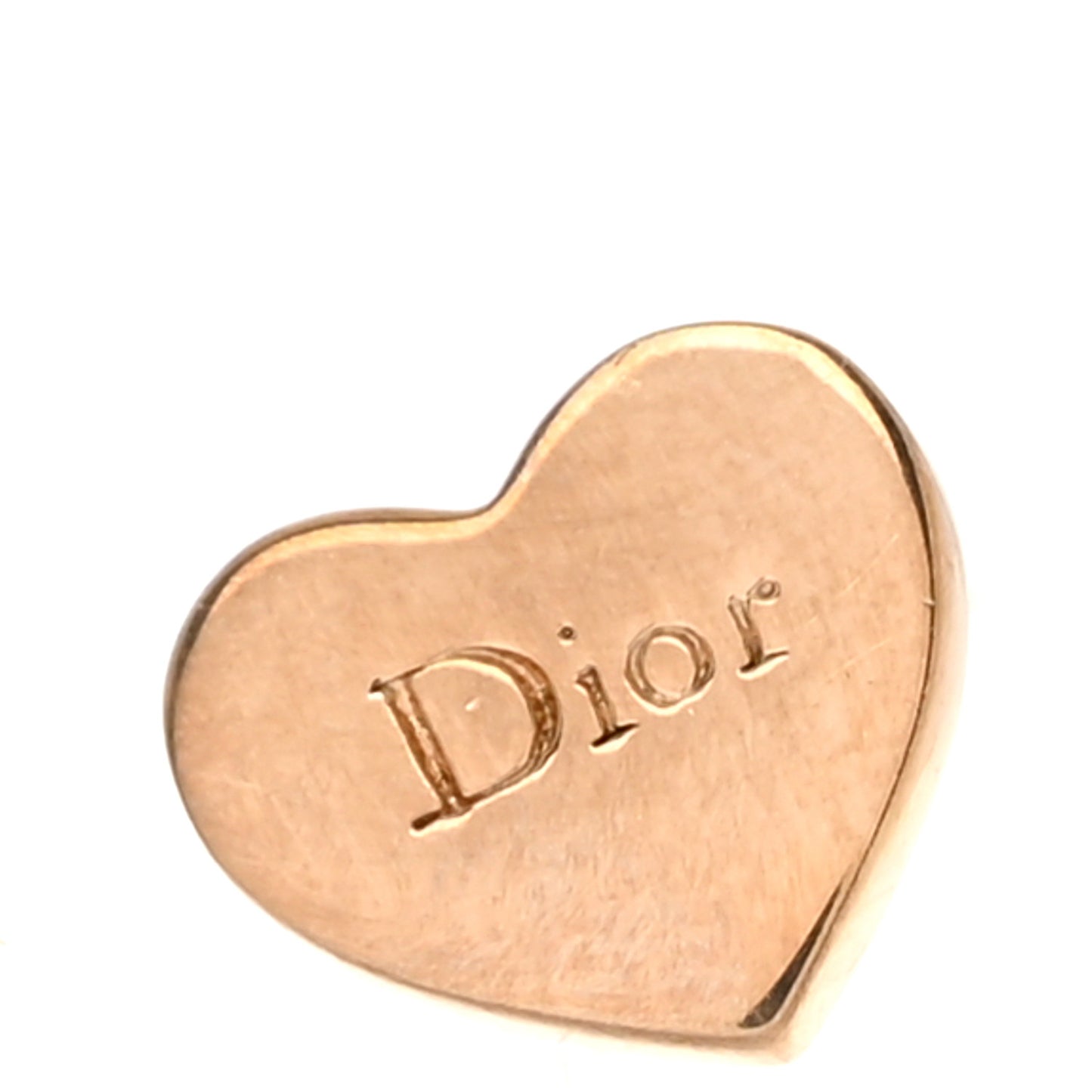 Metal Heart Logo Earrings Gold