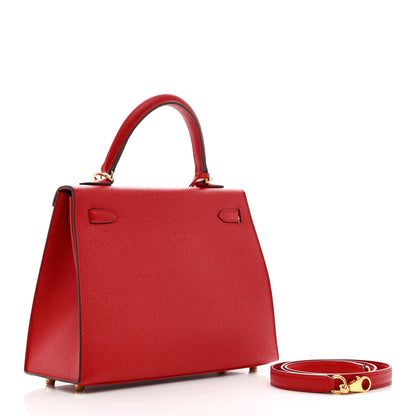 Hermes Epsom Kelly Sellier 25 Rouge Casaque 3 of 10