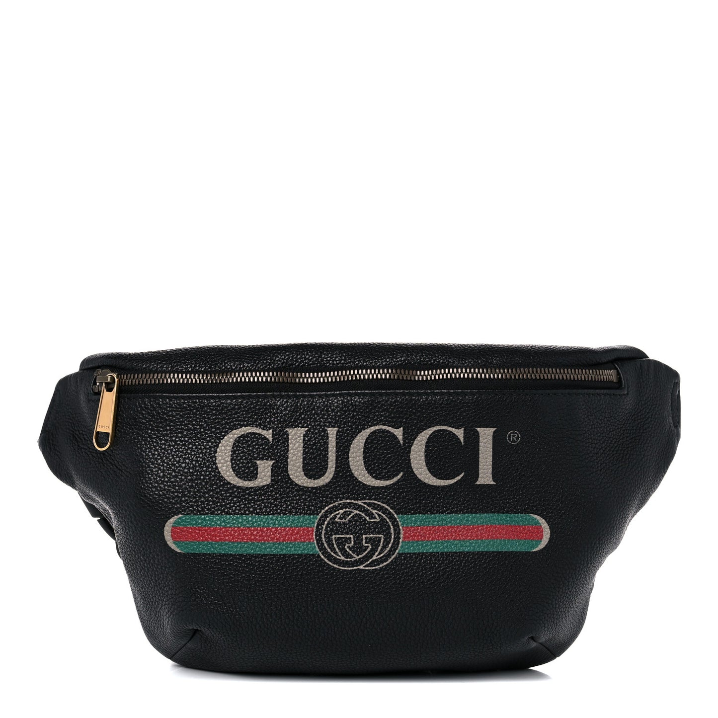Grained Calfskin Logo Belt Bag Black