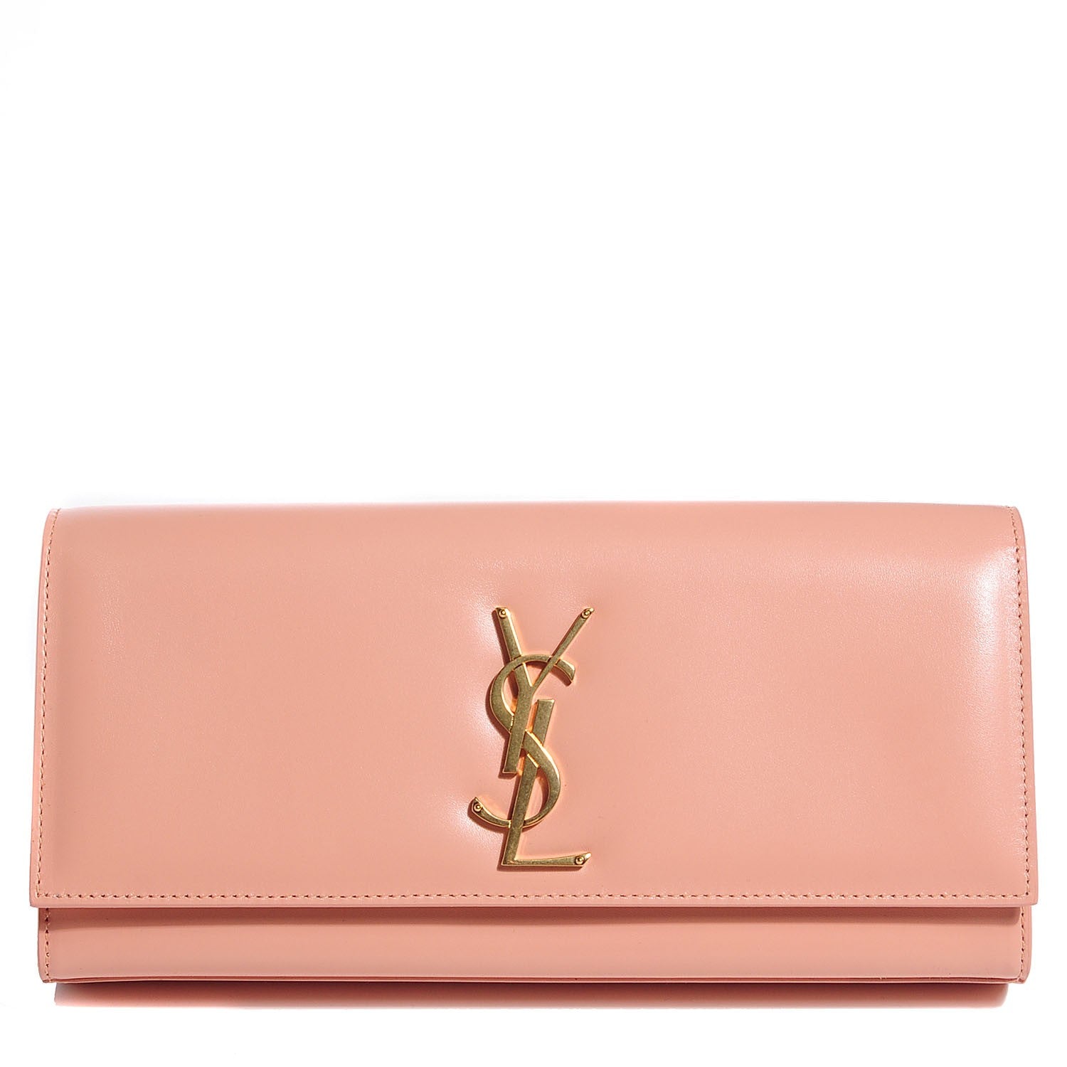 Saint Laurent Calfskin Classic Monogram Clutch Glossy Blush 1 of 8
