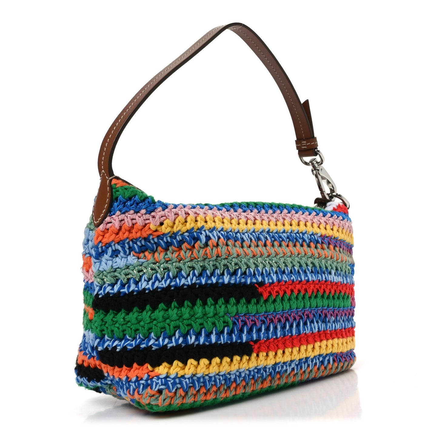 Fabric Crochet Pouch Multicolor
