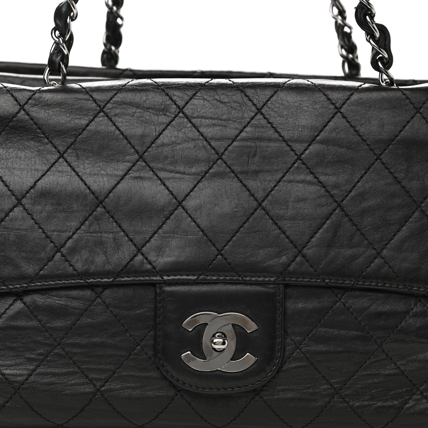 Lambskin Quilted Ritz Flap Bag Black