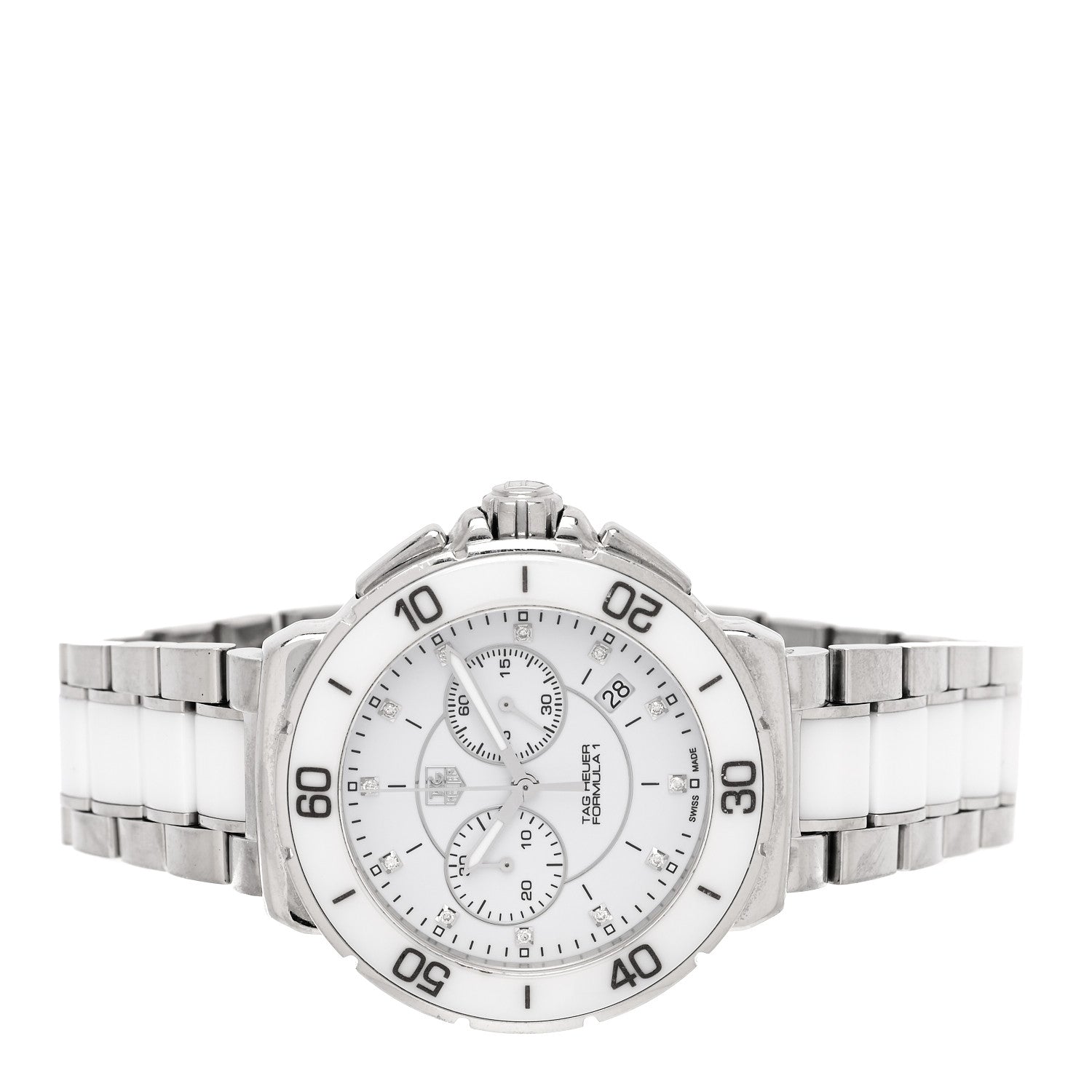 Tag Heuer Stainless Steel Ceramic Diamond 41mm Formula 1 Lady Quartz Watch White CAH1211 2 of 4