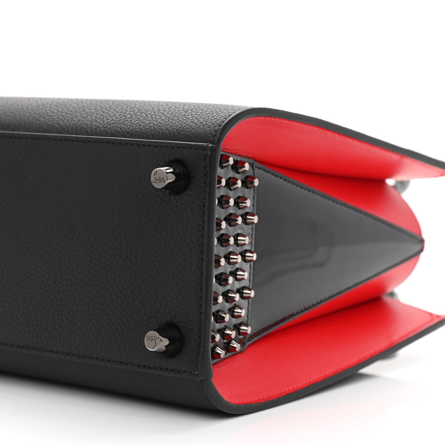 Calfskin Empire Patent Studded Small Paloma Black