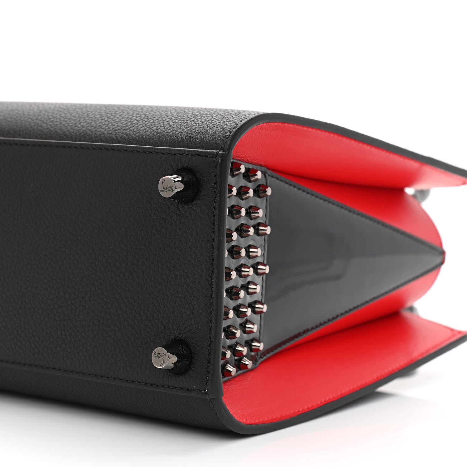 Christian Louboutin Calfskin Empire Patent Studded Small Paloma Black 8 of 8
