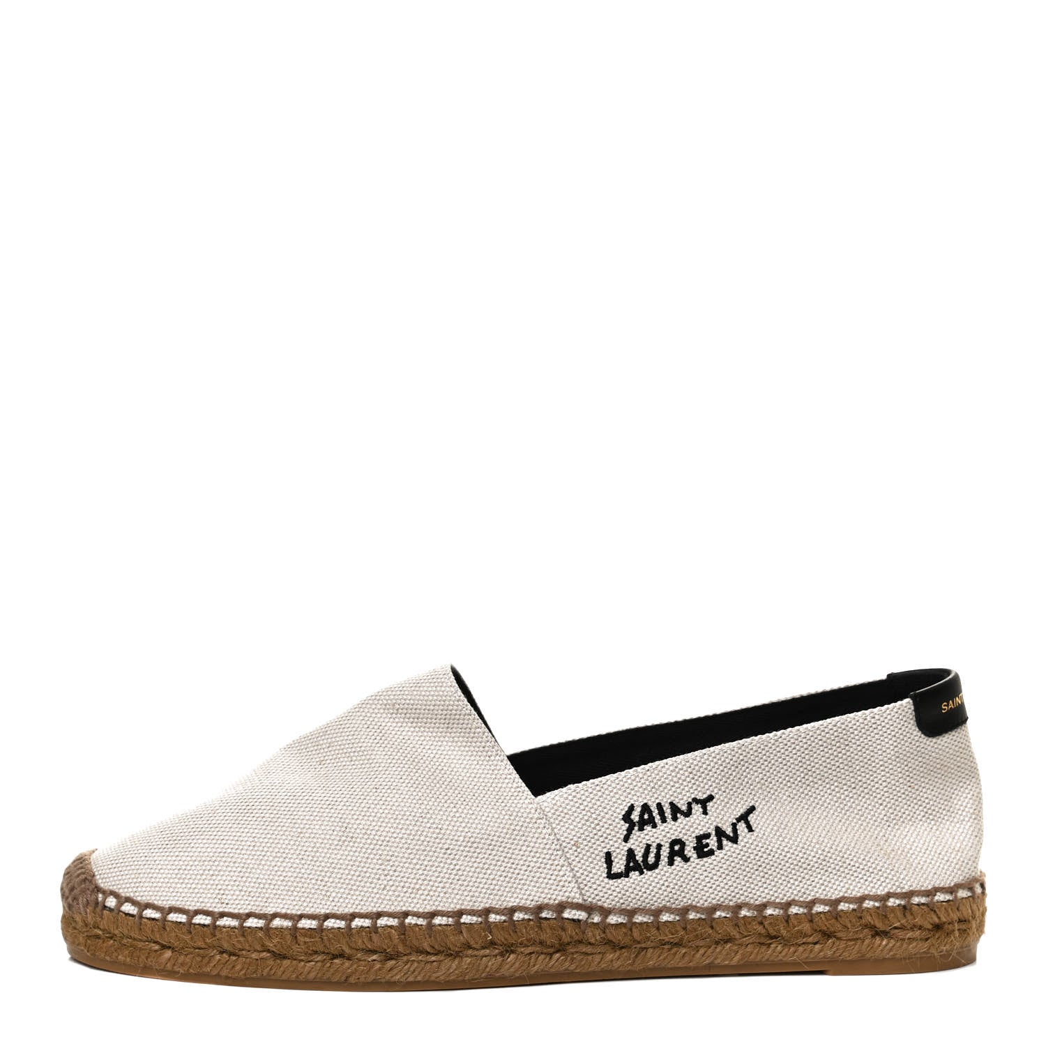 Saint Laurent Canvas Nappa Elba Light Logo Embroidered Espadrilles 41 Panna 1 of 10