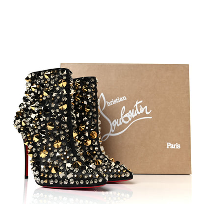 Christian Louboutin Calfskin So Full Kate 100 Ankle Boots 37.5 Black Multicolor 9 of 9