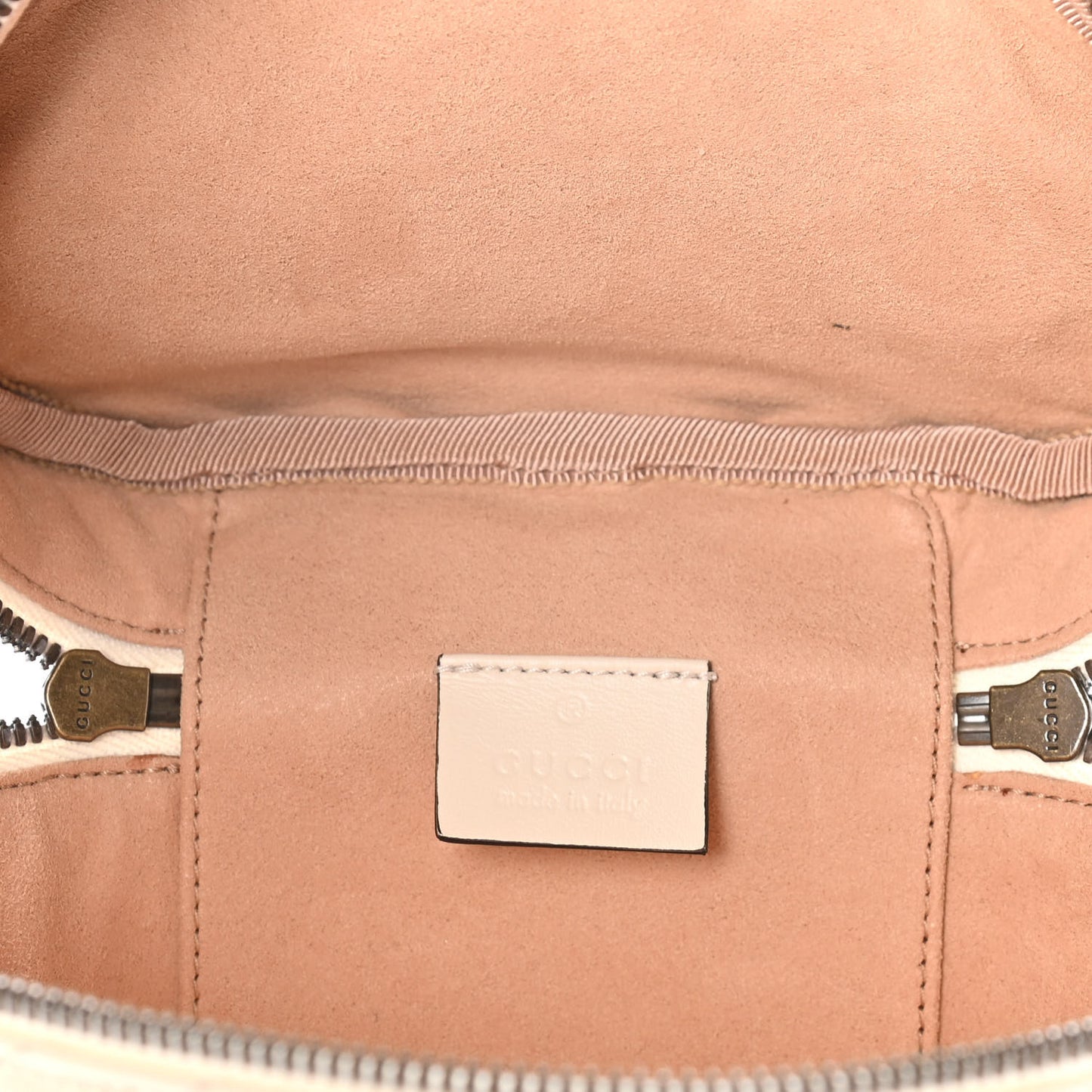 Calfskin Matelasse Mini GG Marmont Round Backpack White