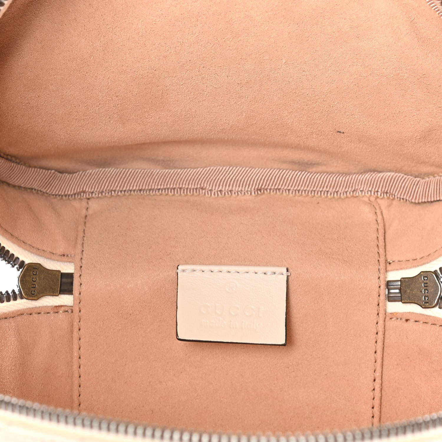 Gucci Calfskin Matelasse Mini GG Marmont Round Backpack White 5 of 13