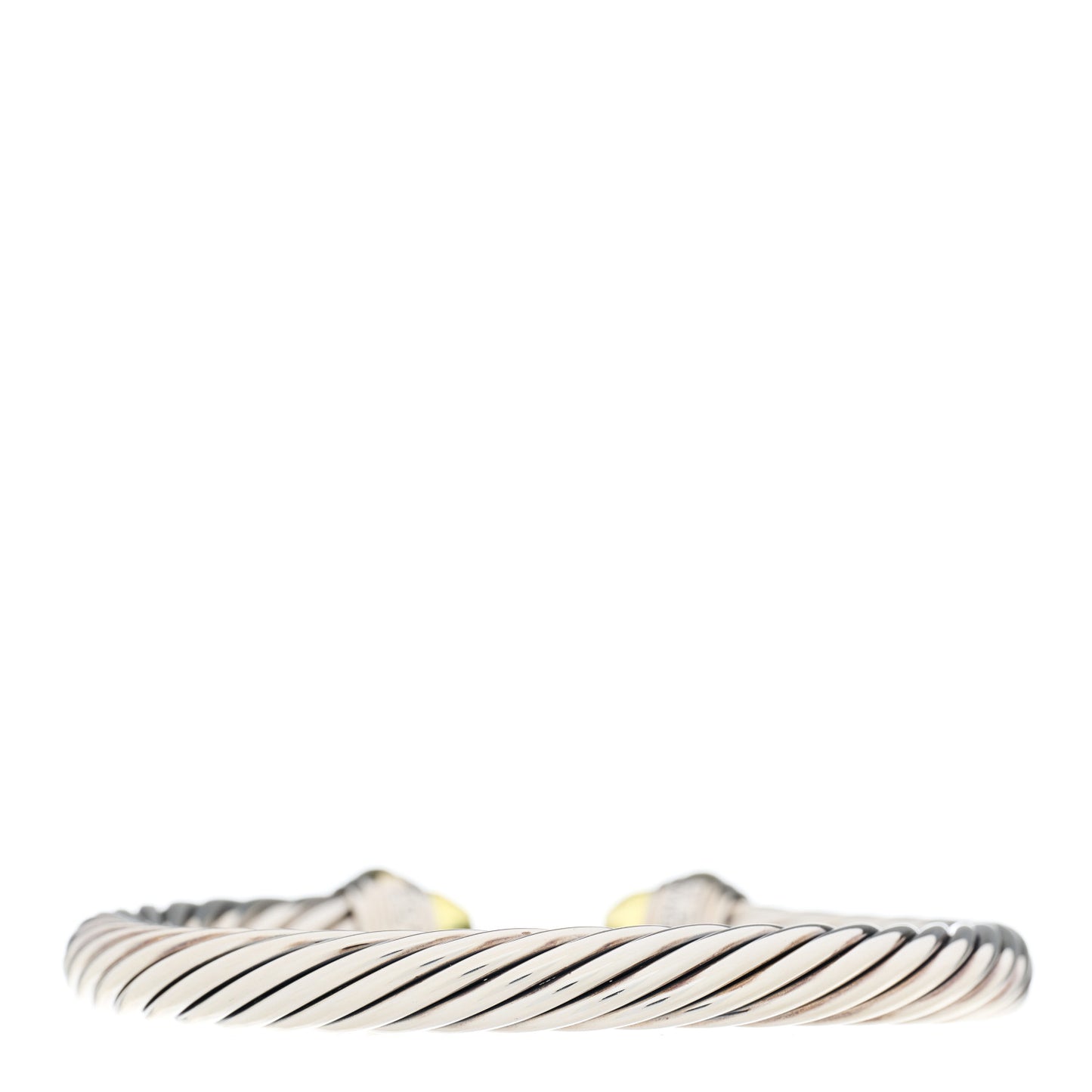Sterling Silver 14K Yellow Gold Lemon Citrine 7mm Cable Classics Bracelet