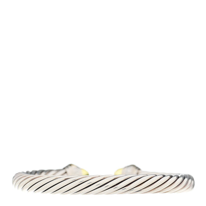 David Yurman Sterling Silver 14K Yellow Gold Lemon Citrine 7mm Cable Classics Bracelet 2 of 3