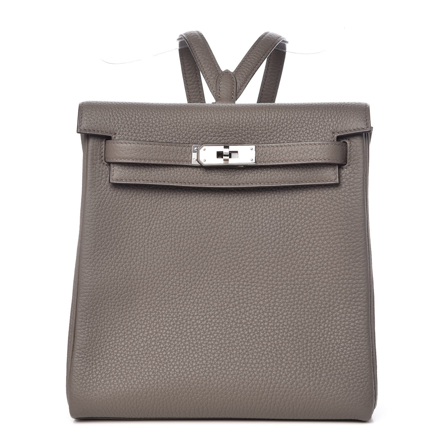 Hermes Taurillon Clemence Kelly Ado Backpack Etain 1 of 25