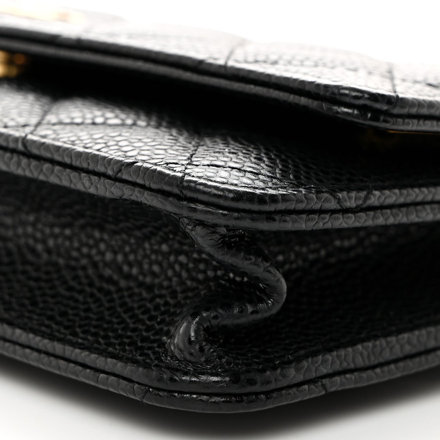 Caviar Quilted Wallet on Chain WOC Black
