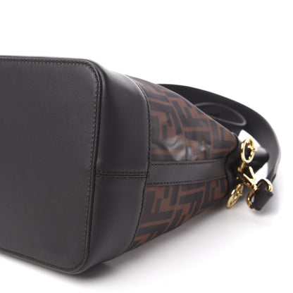 Fendi Mesh Vitello Grace F is Fendi FF 1974 Grande Mon Tresor Bucket Bag Marrone Black Ebano 10 of 12
