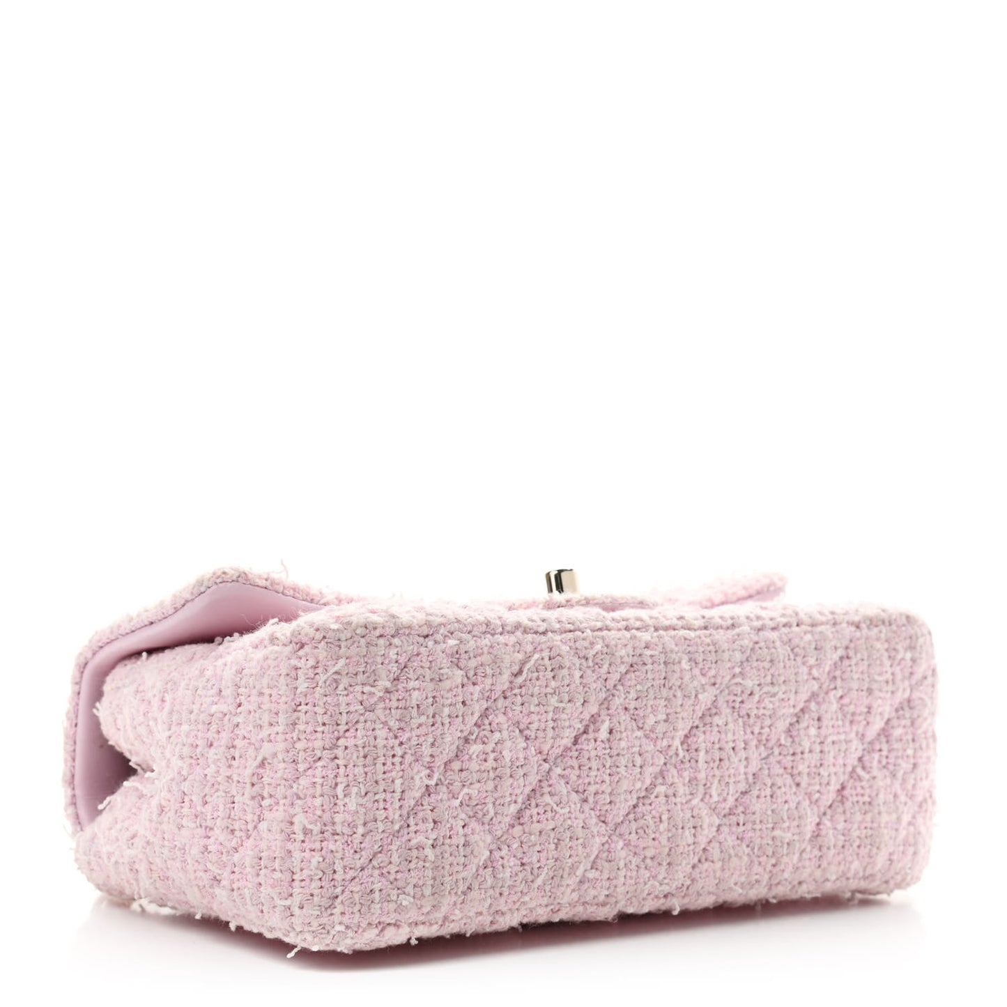 Tweed Quilted Mini Rectangular Flap Pink