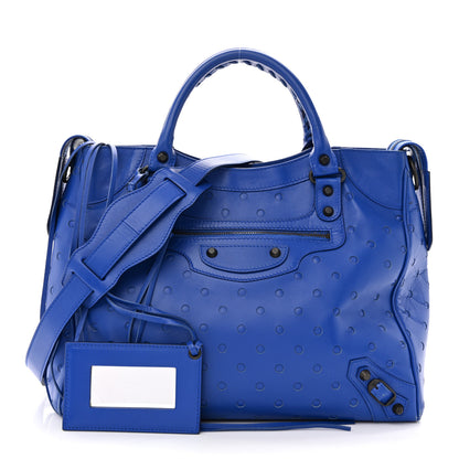 Balenciaga Perforated Lambskin Polka Dots Classic Hardware Velo Blue 3 of 18