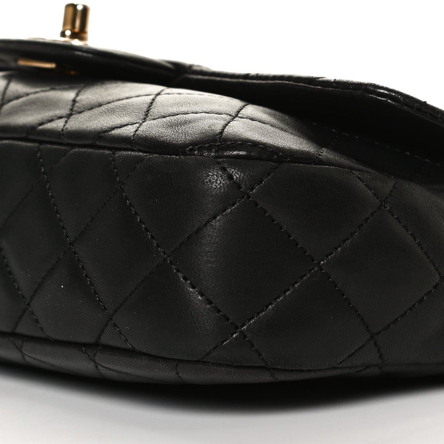Lambskin Quilted Single Flap Black