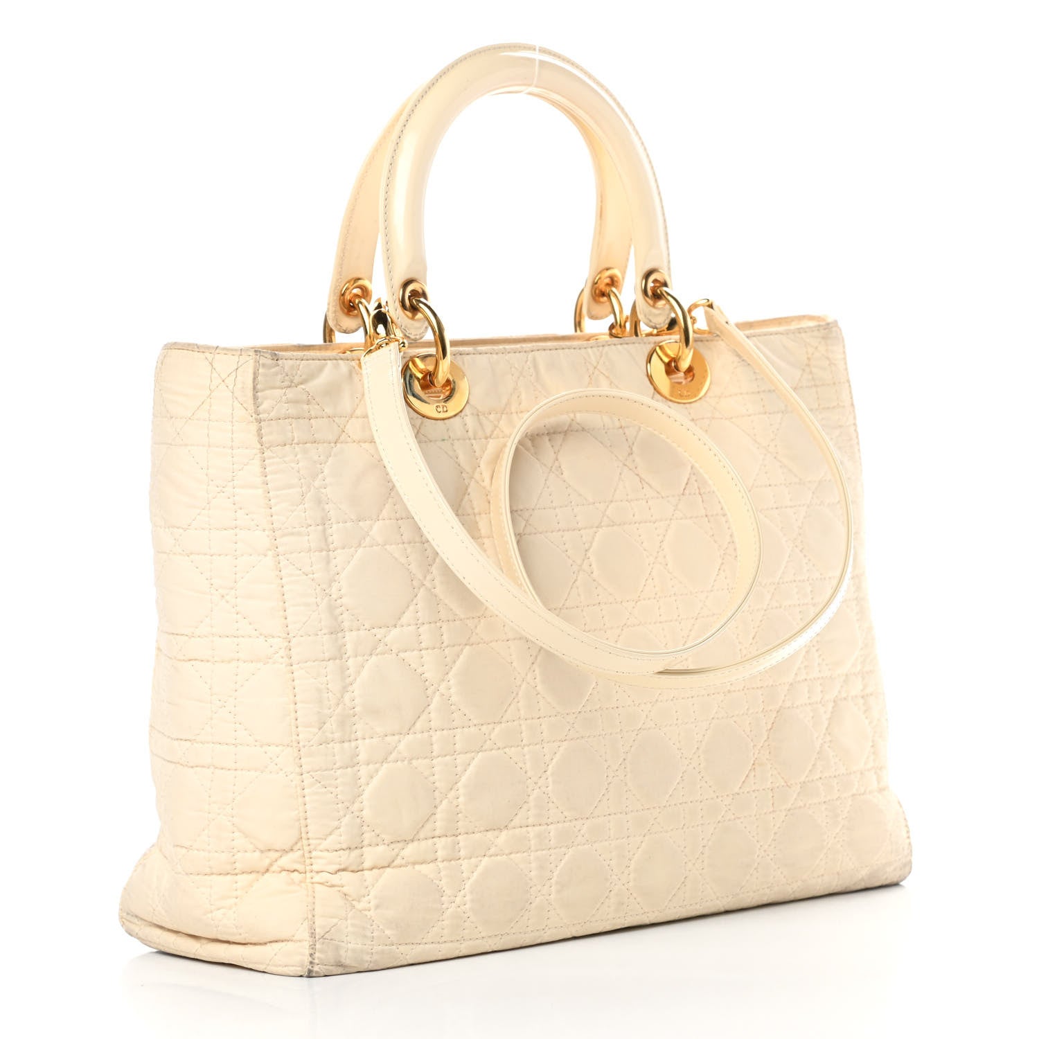 Christian Dior Nylon Cannage Large Lady Dior White 3 of 19