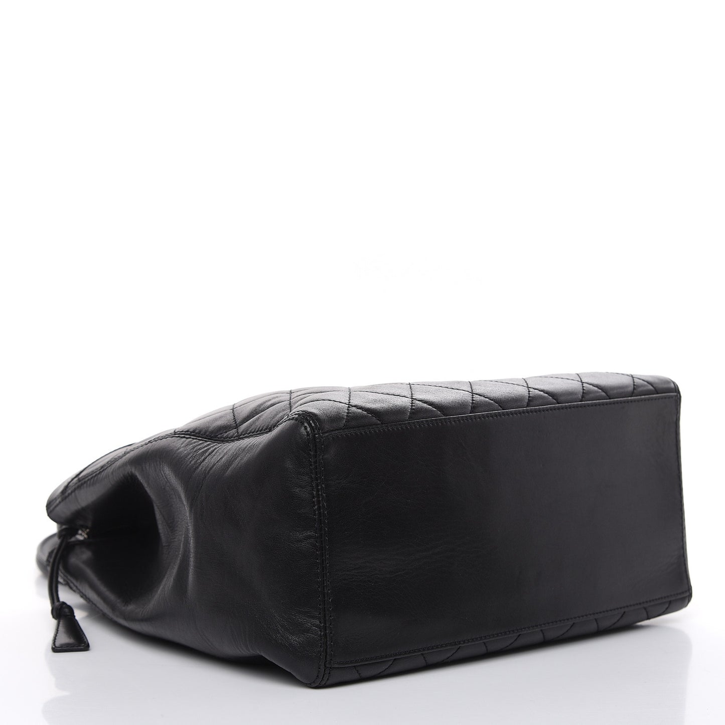 Calfskin Quilted CC Shopping Tote Black
