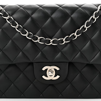 Chanel Lambskin Quilted Medium Double Flap Black 8 of 11